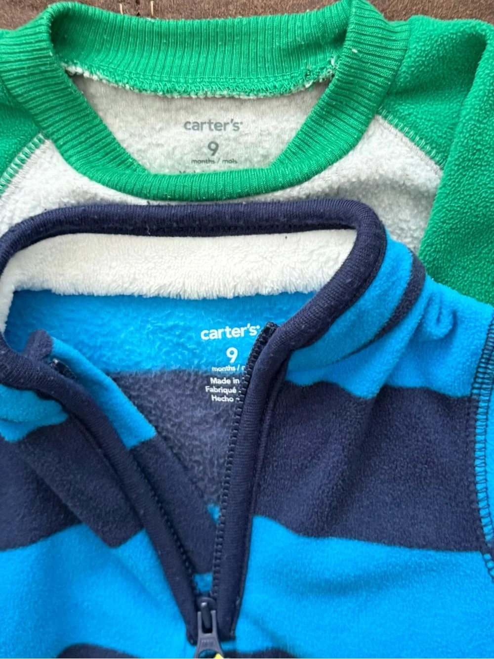 Carter's Mint Zip Hoodie with Navy Pants & Two One-Pieces